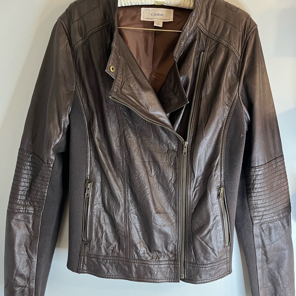 Caslon Women's Dark Brown Leather Jacket